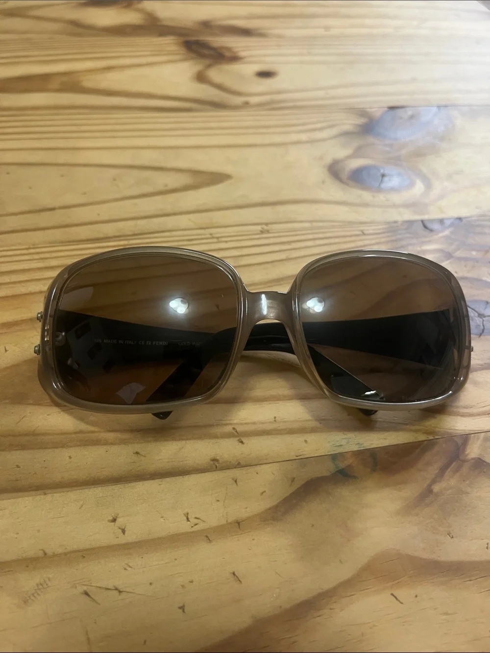 Fendi Brown Gradient Oversized VINTAGE Sunglasses Made in Italy